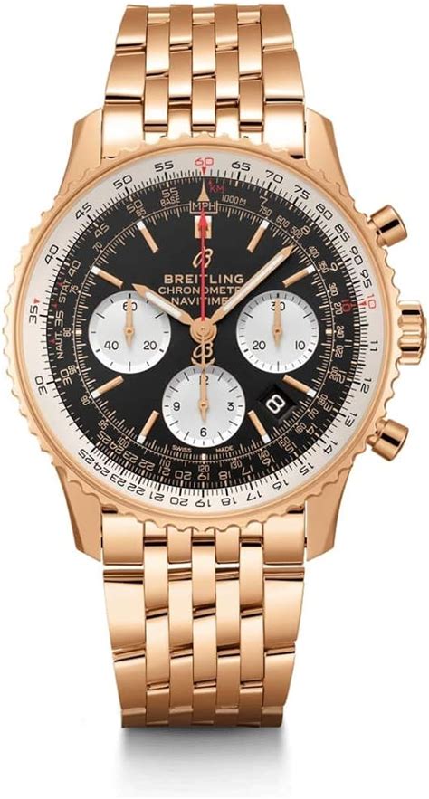 breitling rose gold watch mens|breitling gold watch price.